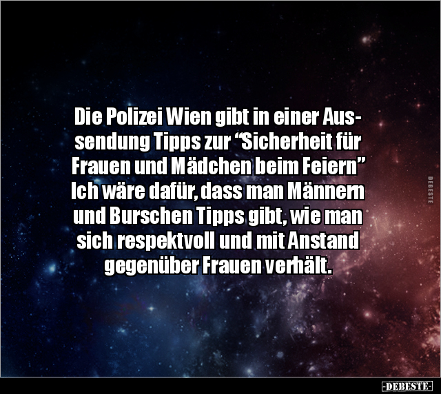 Die Polizei Wien gibt in einer Aussendung Tipps zur.. - Lustige Bilder | DEBESTE.de