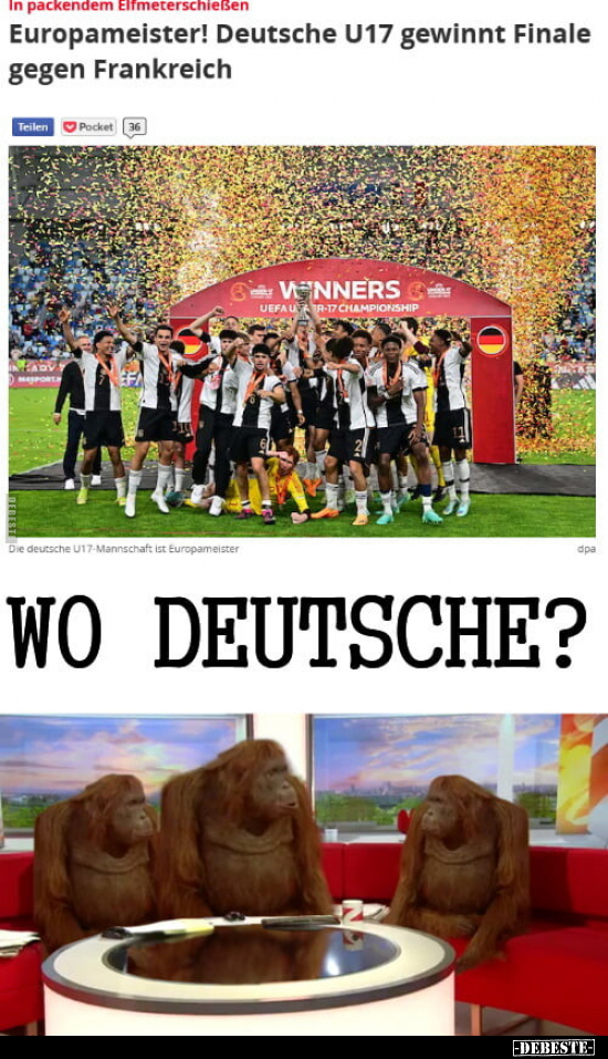Europameister! Deutsche U17 gewinnt Finale gegen.. - Lustige Bilder | DEBESTE.de