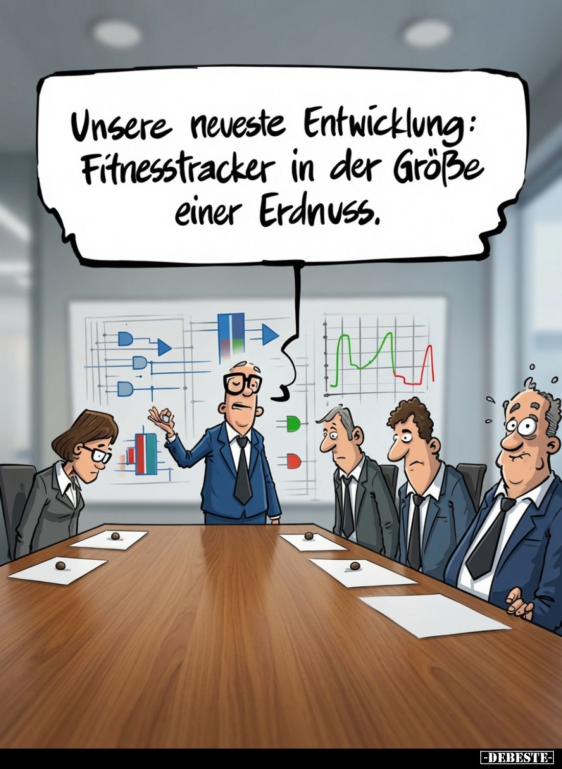 Unsere neueste Entwicklung: Fitnesstracker in der Größe einer Erdnuss.