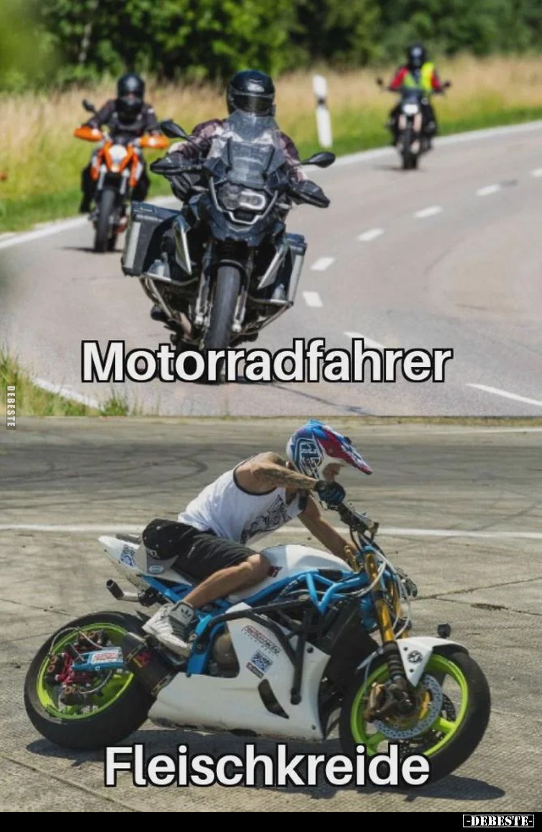 Motorradfahrer - Fleischkreide