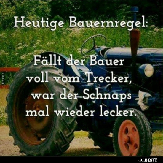 Heutige Bauernregel: Fallt der Bauer voll vom Trecker.. - Lustige Bilder | DEBESTE.de