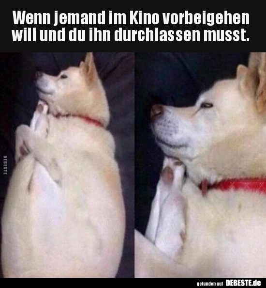 Wenn jemand im Kino vorbeigehen will und du ihn..