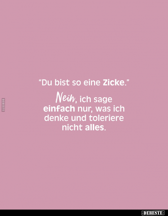 Zicke, Nein