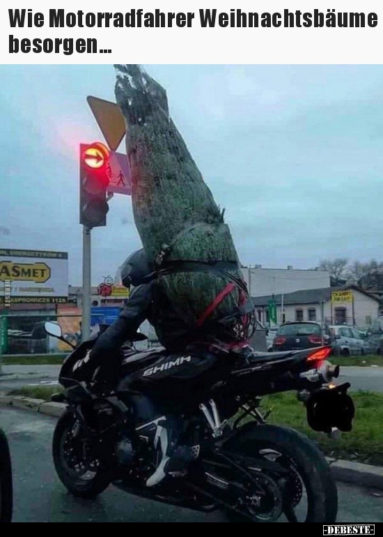 Wie Motorradfahrer Weihnachtsbäume besorgen... - Lustige Bilder | DEBESTE.de
