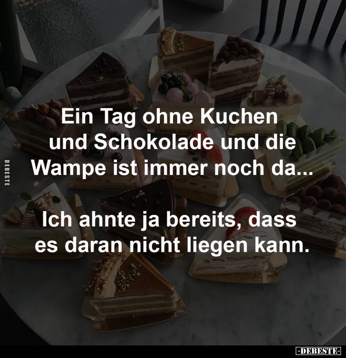 Ein Tag ohne Kuchen 
und Schokolade und die
Wampe ist immer noch da...

Ich ahnte ja bereits, dass 
es daran nicht liege...