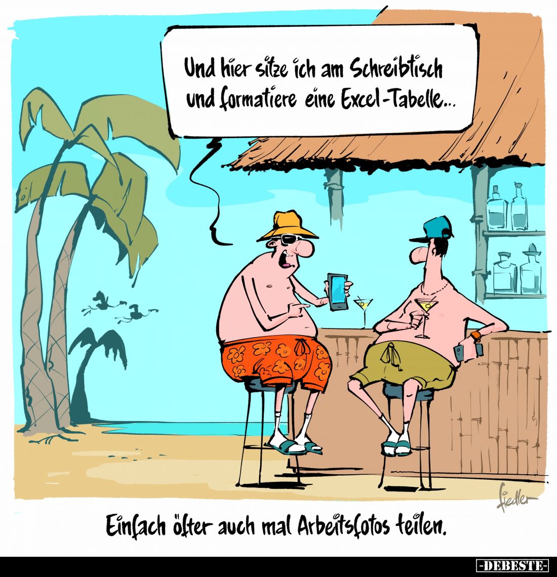Einfach öfter auch mal Arbeitsfotos teilen. - Und hier sitze ich am Schreibtisch und formatiere eine Excel-Tabelle...