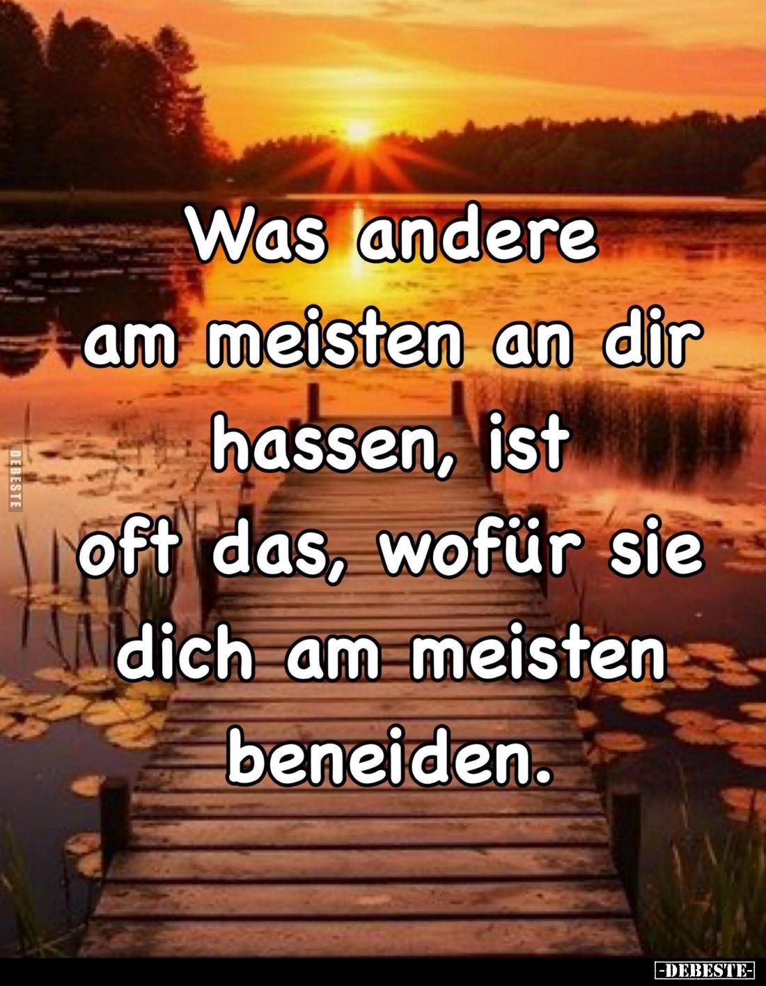 Was andere am meisten an dir hassen, ist oft das, wofür sie dich am meisten beneiden.