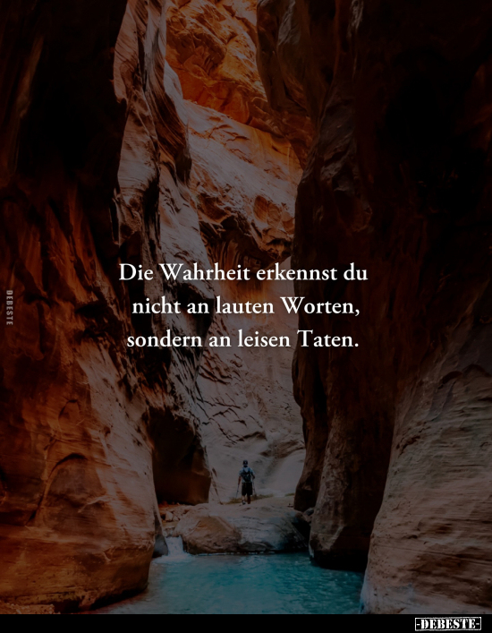 Die Wahrheit erkennst du nicht an lauten Worten, sondern an.. - Lustige Bilder | DEBESTE.de