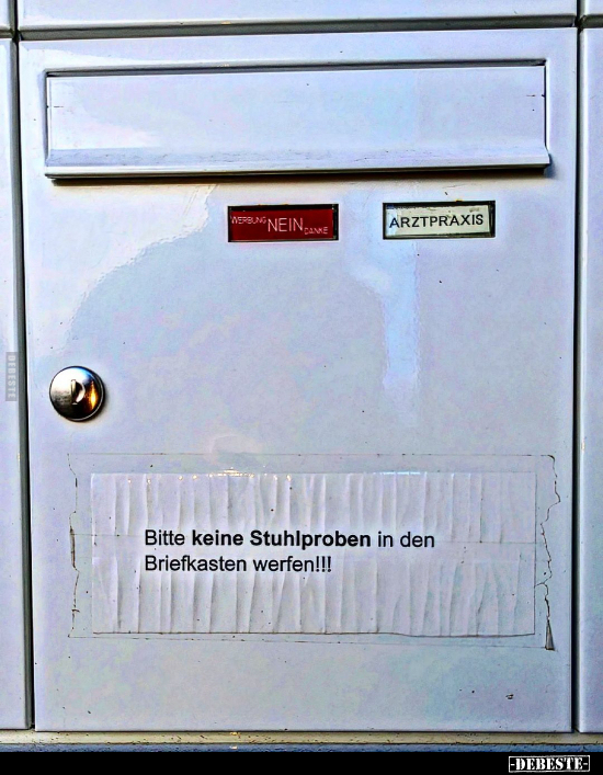 Bitte keine Stuhlproben in den.. - Lustige Bilder | DEBESTE.de