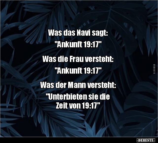 Was das Navi sagt: "Ankunft 19:17".. - Lustige Bilder | DEBESTE.de