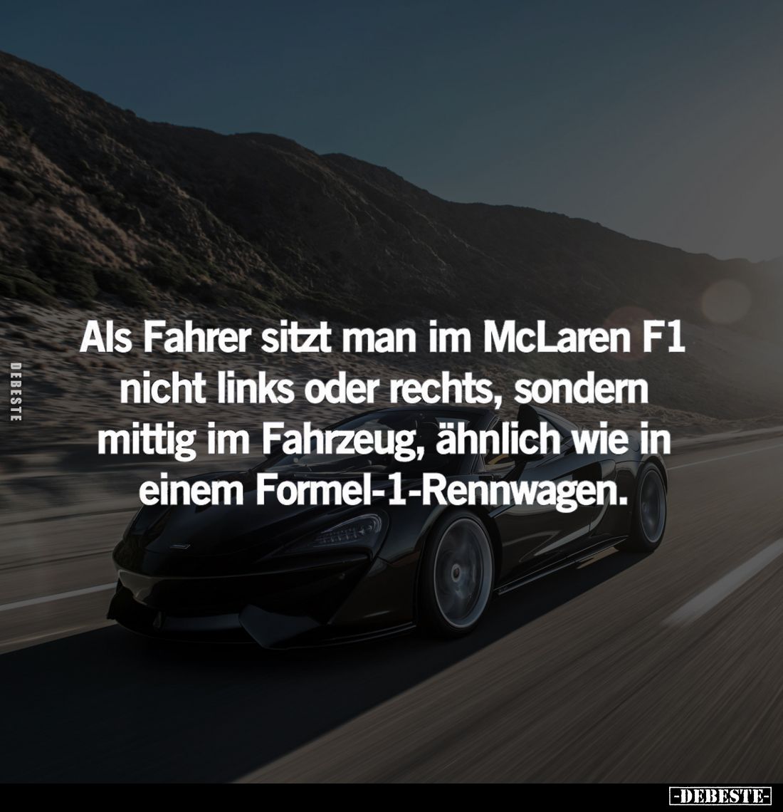 Als Fahrer sitzt man im McLaren F1 nicht links oder rechts, sondern mittig im Fahrzeug, ähnlich wie in einem Formel-1-Rennwag...