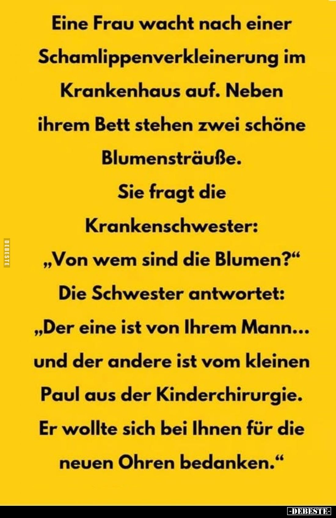 Eine Frau wacht nach einer Schamlippenverkleinerung im.. - Lustige Bilder | DEBESTE.de