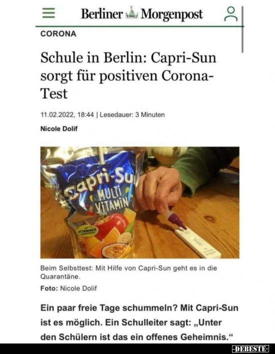 Schule in Berlin: Capri-Sun sorgt für positiven.. - Lustige Bilder | DEBESTE.de