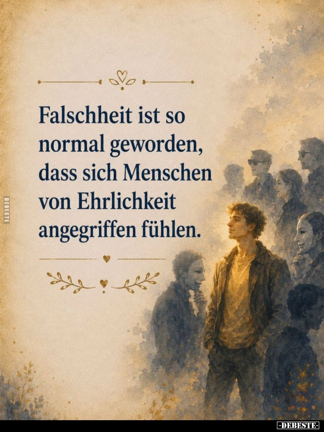 Falschheit ist so normal geworden, dass sich Menschen von Ehrlichkeit angegriffen fühlen.