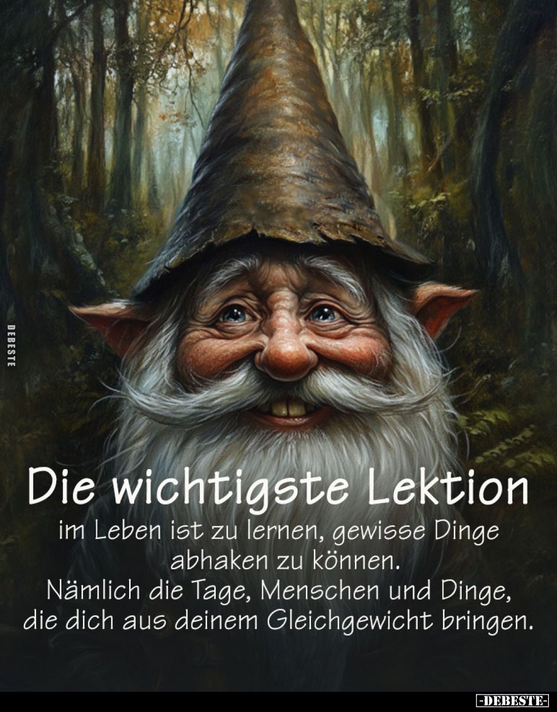Die wichtigste Lektion
im Leben ist zu lernen, gewisse Dinge abhaken zu können.
Nämlich die Tage, Menschen und Dinge, die d...