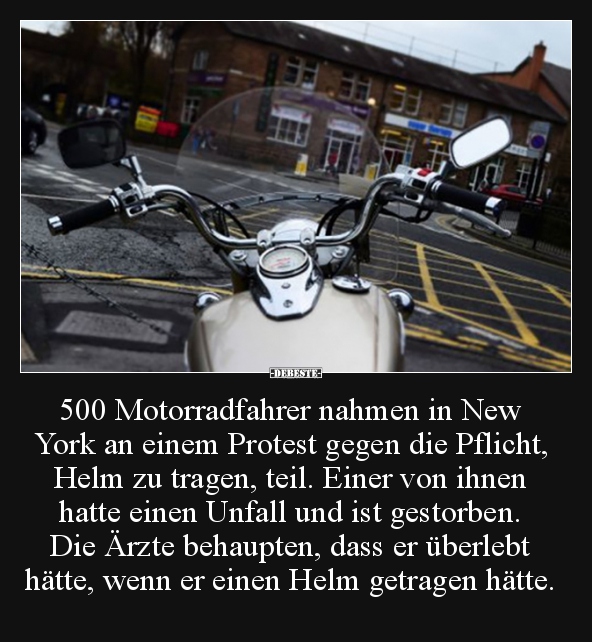 500 Motorradfahrer nahmen in New York an einem Protest.. - Lustige Bilder | DEBESTE.de