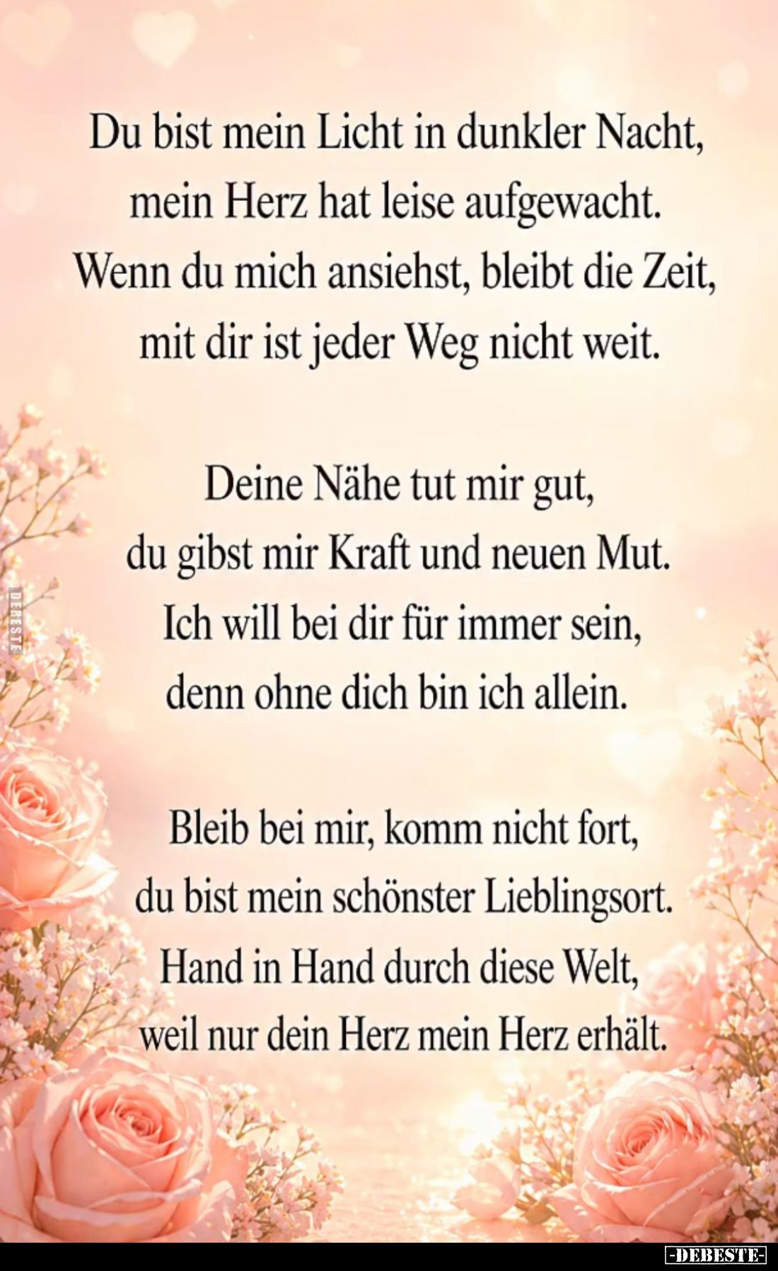 Du bist mein Licht in dunkler Nacht, mein Herz hat leise aufgewacht. Wenn du mich ansiehst, bleibt die Zeit, mit dir ist jede...