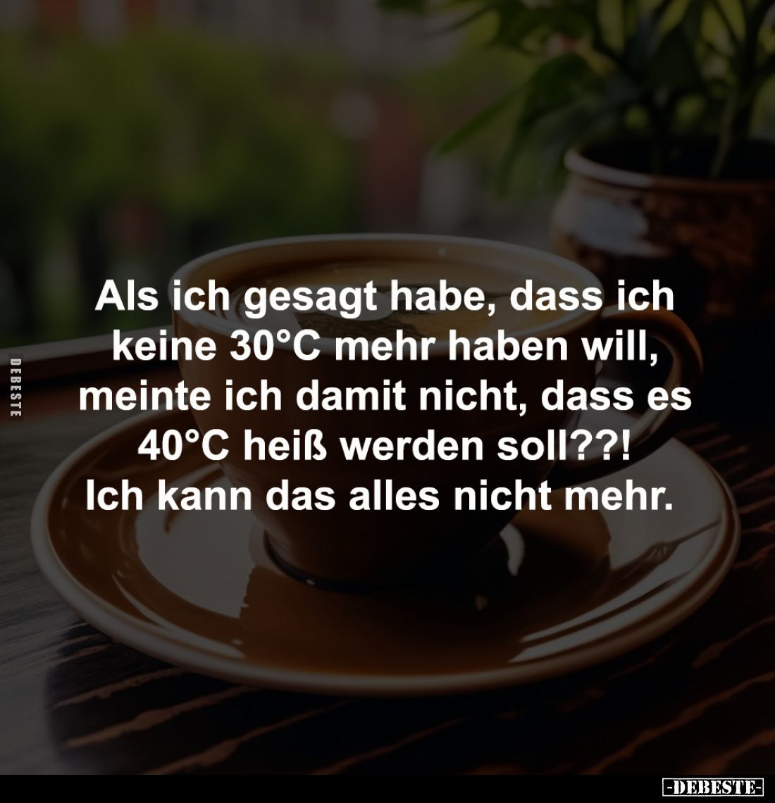 Als ich gesagt habe, dass ich 
keine 30°C mehr haben will, 
meinte ich damit nicht, dass es 
40°C heiß werden soll??! 
Ic...
