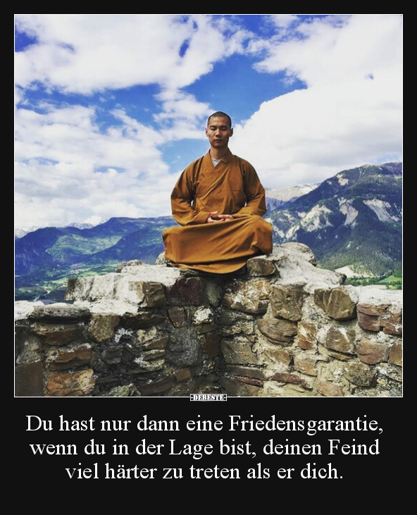 Du hast nur dann eine Friedensgarantie, wenn du in der Lage bist, deinen Feind viel härter zu treten als er dich.