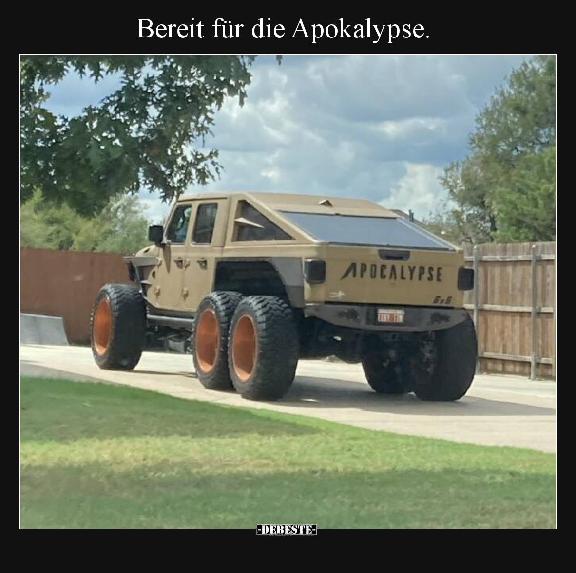 Bereit für die Apokalypse.