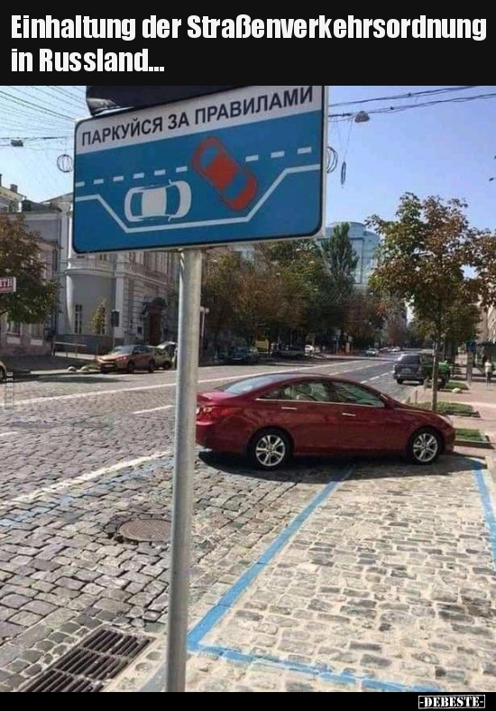 Einhaltung der Straßenverkehrsordnung in Russland...