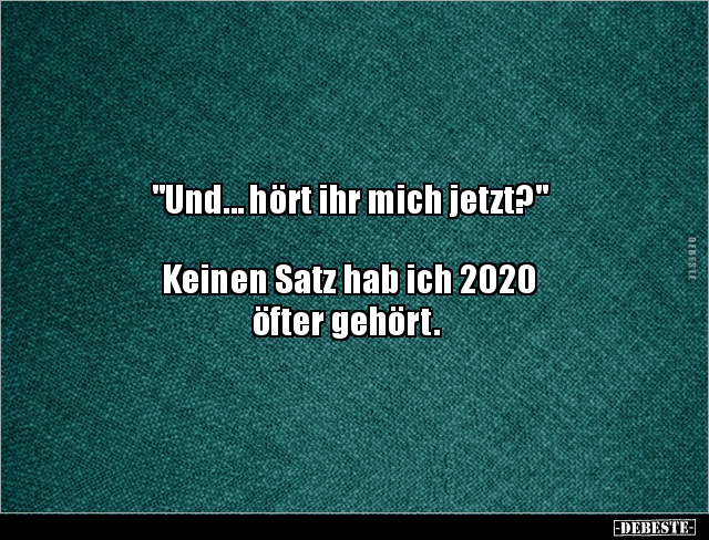 "Und... hört ihr mich jetzt?" Keinen Satz hab ich 2020.. - Lustige Bilder | DEBESTE.de