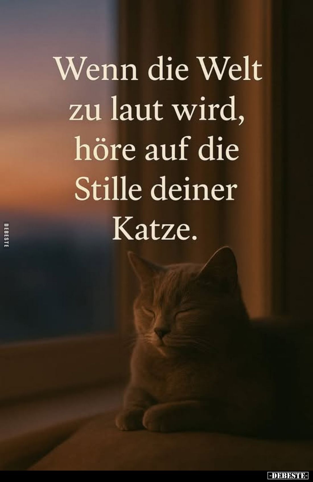 Wenn die Welt zu laut wird, höre auf die Stille deiner Katze.