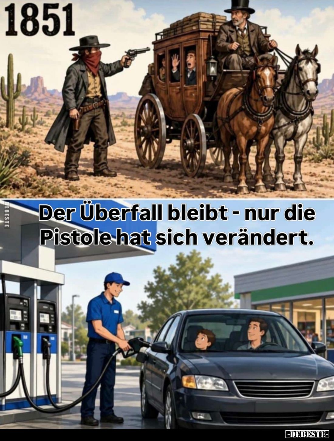 Der Überfall bleibt - nur die Pistole hat sich verändert.
