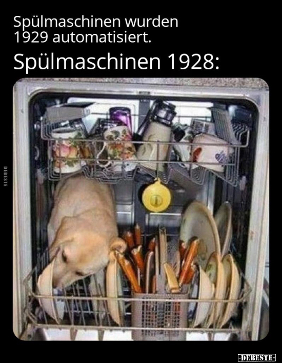 Spülmaschinen wurden 1929 automatisiert.. - Lustige Bilder | DEBESTE.de