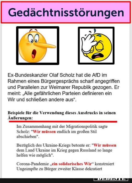 Scholz mit Demenz - Lustige Bilder | DEBESTE.de