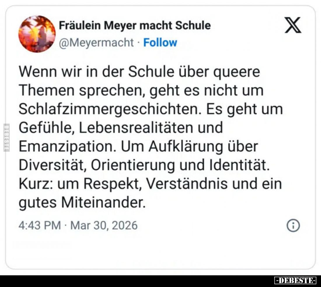 Wenn wir in der Schule über queere Themen sprechen, geht es.. - Lustige Bilder | DEBESTE.de