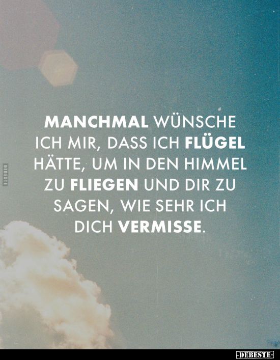 Wünsche, Fliegen, Sehr