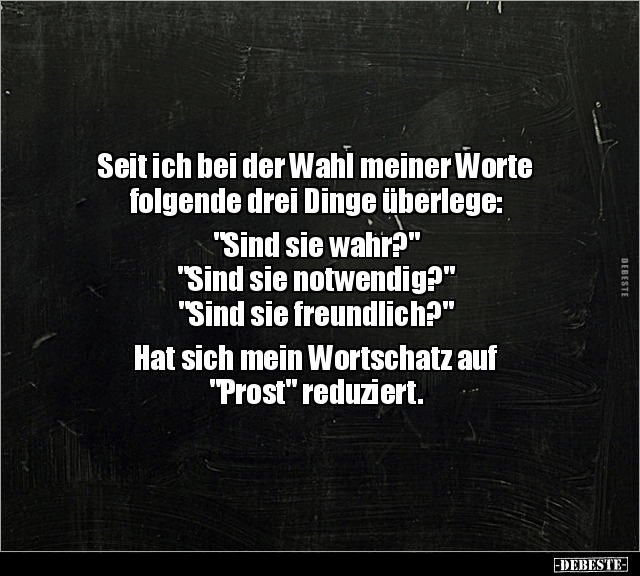 Seit ich bei der Wahl meiner Worte folgende drei Dinge.. - Lustige Bilder | DEBESTE.de