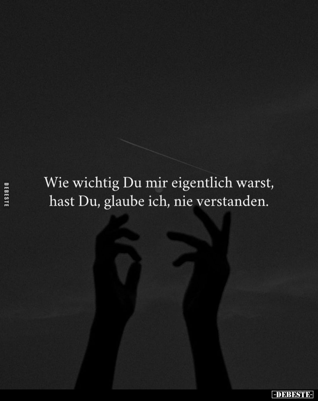 Wie wichtig Du mir eigentlich warst, hast Du, glaube ich, nie verstanden.