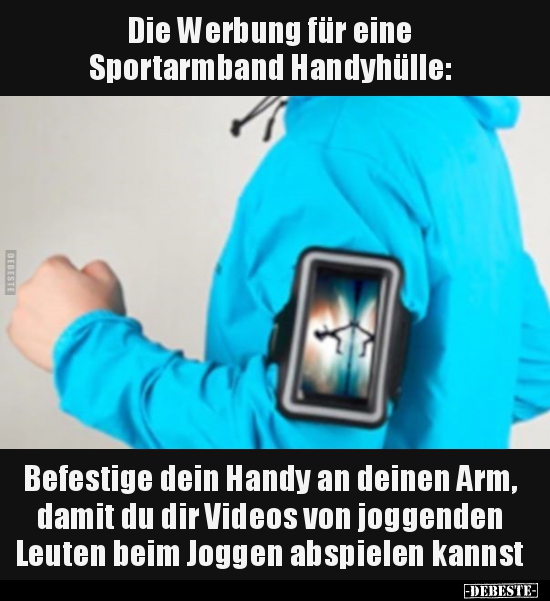 Die Werbung für eine Sportarmband Handyhülle.. - Lustige Bilder | DEBESTE.de