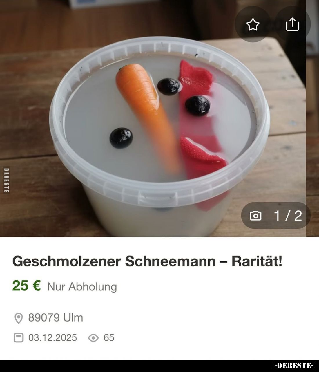 Geschmolzener Schneemann - Rarität!