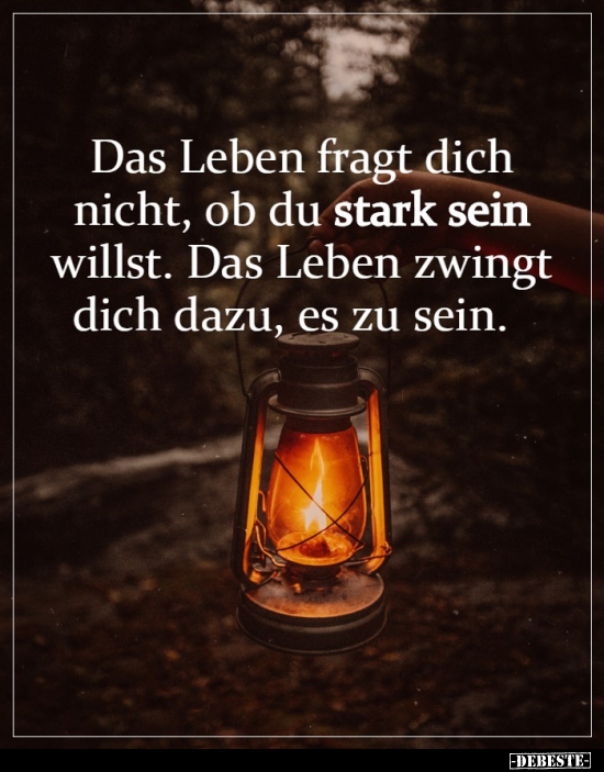 Das Leben fragt dich nicht, ob du stark sein willst... Lustige Bilder