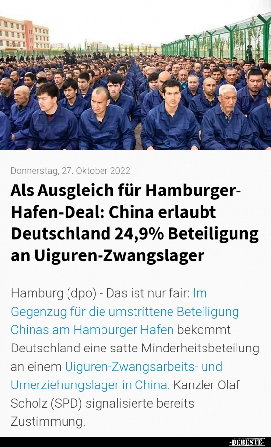 Als Ausgleich für Hamburger- Hafen-Deal: China erlaubt.. - Lustige Bilder | DEBESTE.de
