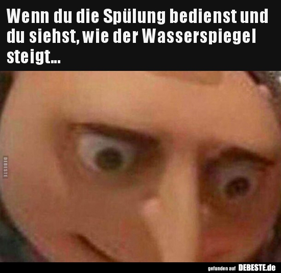Wenn du die Spülung bedienst und du siehst, wie der..
