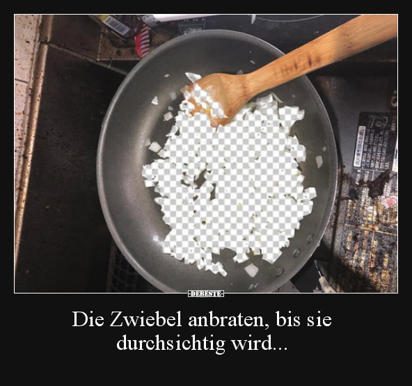 Die Zwiebel anbraten, bis sie durchsichtig wird... - Lustige Bilder | DEBESTE.de