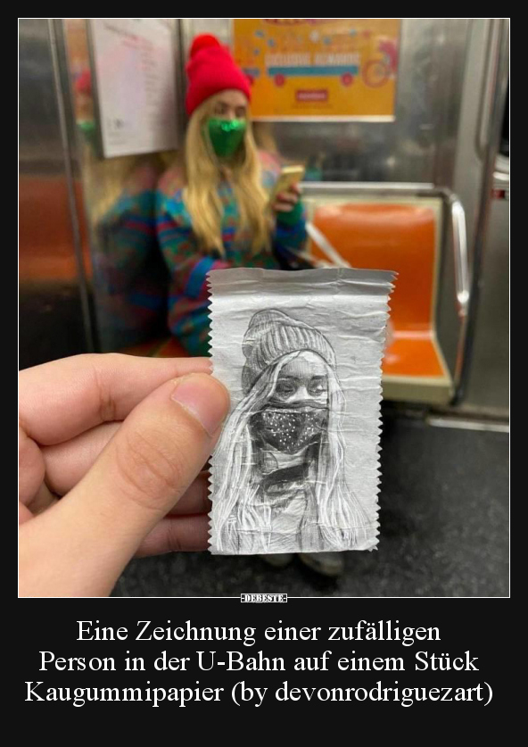 Eine Zeichnung einer zufälligen Person in der U-Bahn auf.. - Lustige Bilder | DEBESTE.de