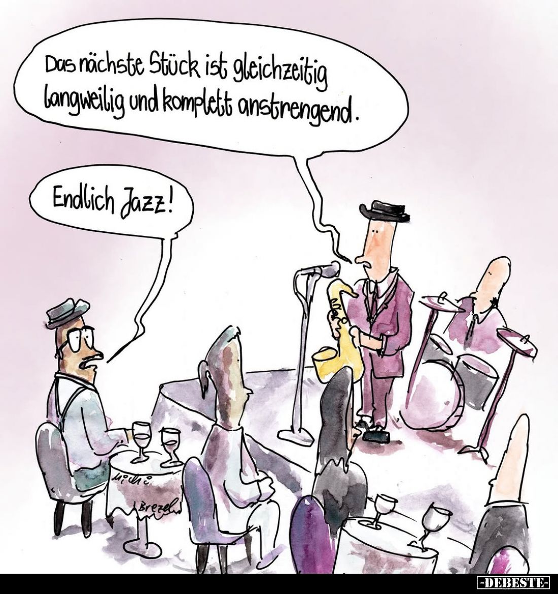 Das nächste Stück ist gleichzeitig langweilig und komplett anstrengend. -
Endlich Jazz!