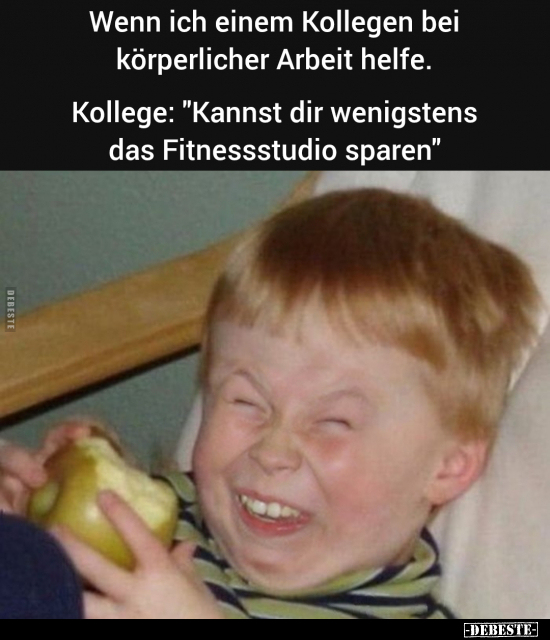 Wenn ich einem Kollegen bei körperlicher Arbeit.. - Lustige Bilder | DEBESTE.de