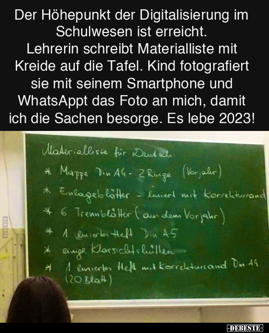 Der Höhepunkt der Digitalisierung im Schulwesen.. - Lustige Bilder | DEBESTE.de