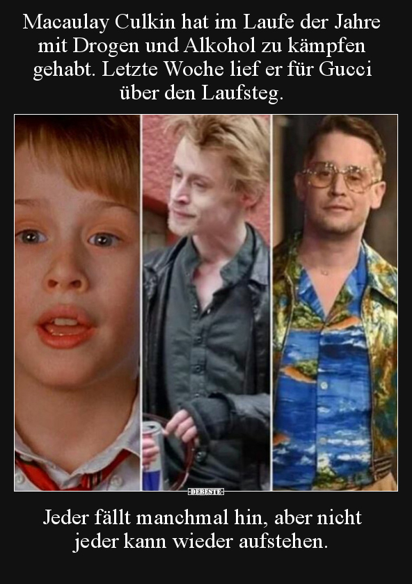 Macaulay Culkin hat im Laufe der Jahre mit Drogen und.. - Lustige Bilder | DEBESTE.de