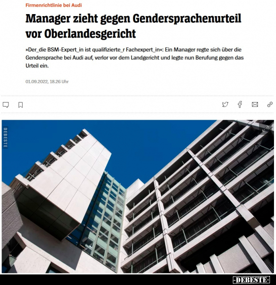 Manager zieht gegen Gendersprachenurteil vor.. - Lustige Bilder | DEBESTE.de