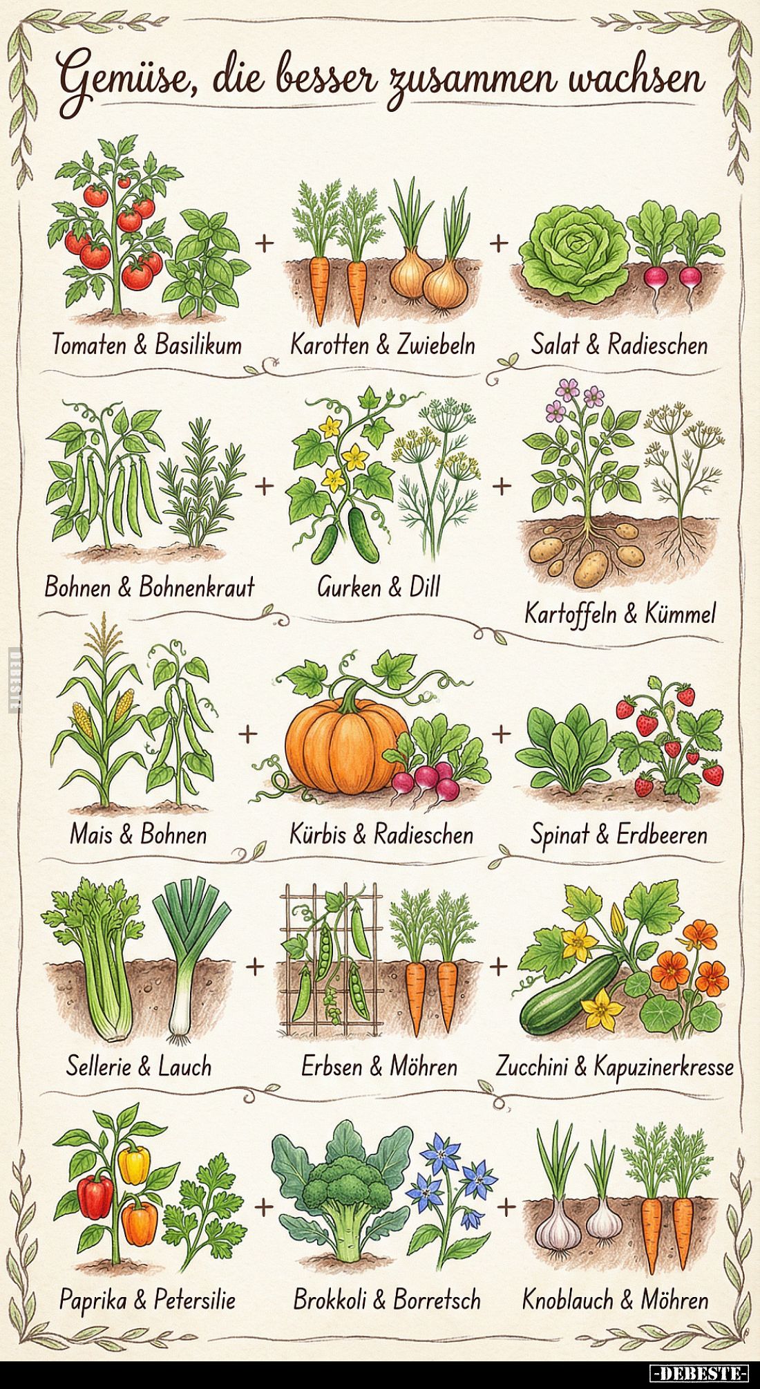 Gemüse, die besser zusammen wachsen