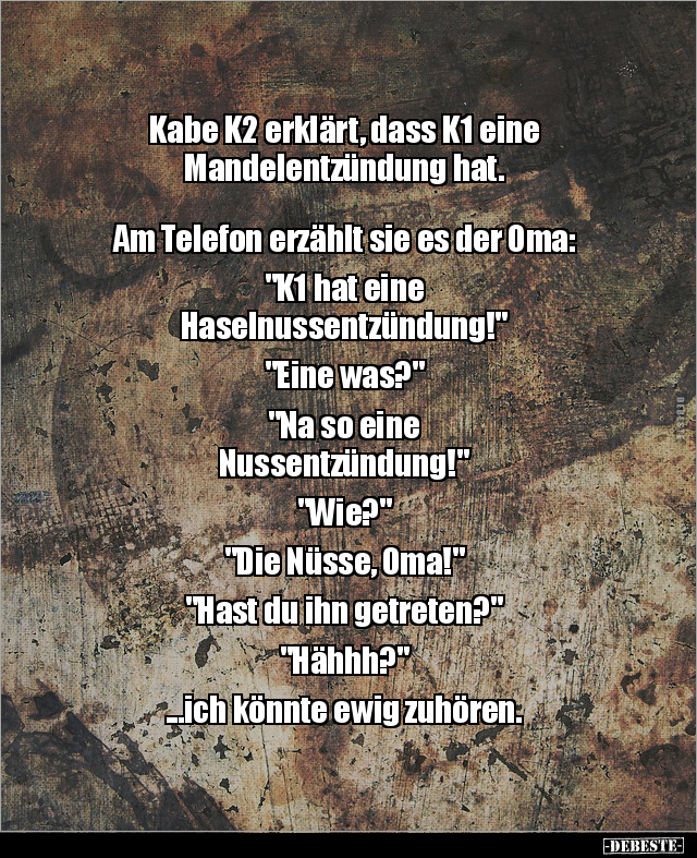 Kabe K2 erklärt, dass K1 eine Mandelentzündung hat.. - Lustige Bilder | DEBESTE.de