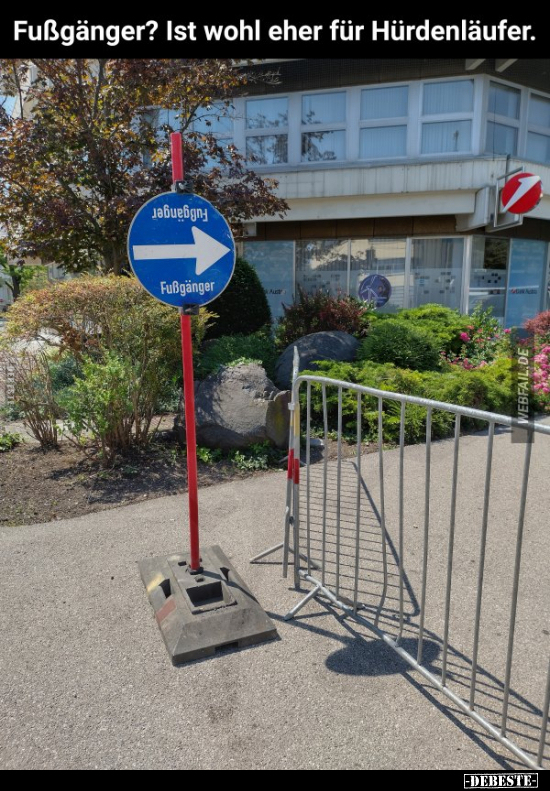 Fußgänger? Ist wohl eher für Hürdenläufer... - Lustige Bilder | DEBESTE.de