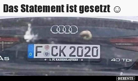 Das Statement ist gesetzt ☺
